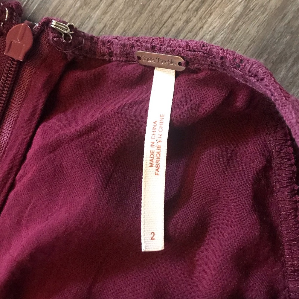 Free People Maroon Lace Dress - Picture 4 of 5